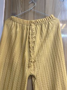 Wide Leg Knit Pants - Casual Style