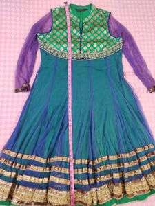 New Blue Net Anarkali By Rangmanch Pantaloons