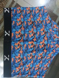 camouflage blue orange cotton modal trunk