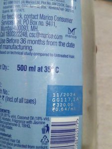 500  ml coco  oil parachute