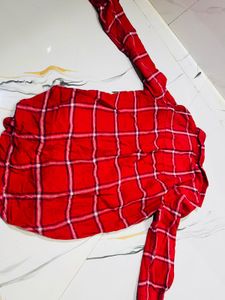 Red Plaid Long Sleeve Shirt