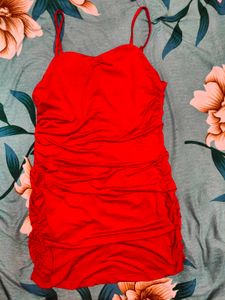 Shein Adjustable Spaghetti Strap Ruched Mini Bodyc