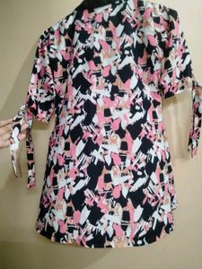 Chic Abstract Print Top style short Kurti