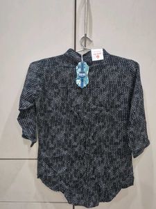 Black &amp; White Printed Kurta