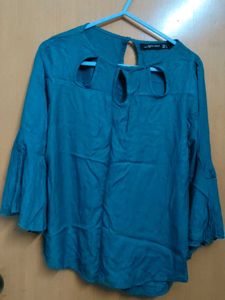Teal Bell Sleeve Blouse