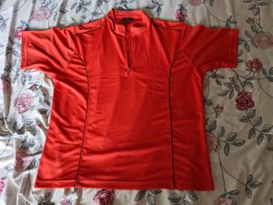 Coral Short Sleeve Quarter Zip Polo T-Shirt
