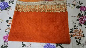 Orange Embroidered Saree