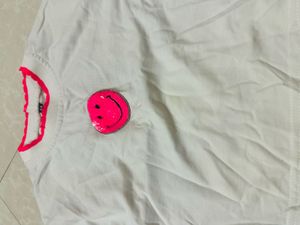 Cute Ombre Jeans &amp; Smiley Face Tee Set