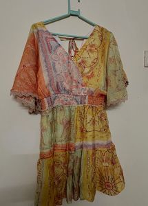 boho-inspired printed mini dress
