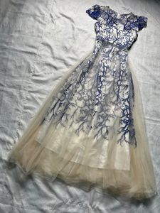 Elegant Blue &amp; White Dress