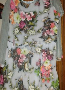 Floral Print Ethnic Gown without duppata