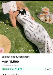 Savana Polka Dot Backless Bodycon Dress