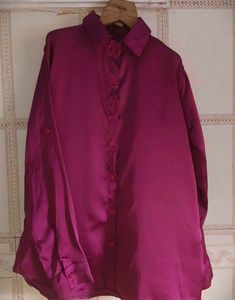 Satin Button-Up Shirt