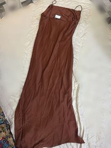 Satin Ruched Midi Dress