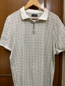 🆕Primark Men's Patterned Zip Polo Shirt