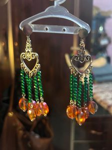 Dangling Heart Drop Earrings