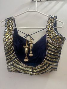 Elegant Navy Blue Embroidered Lehenga Choli