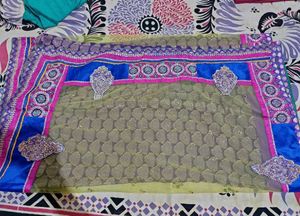 Royal Elegance Net Embroidered Saree with Blouse