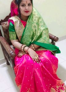 Vibrant Pink Banarasi Silk Saree