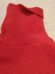 Red Asymmetric Knit Top (Poncho Style)