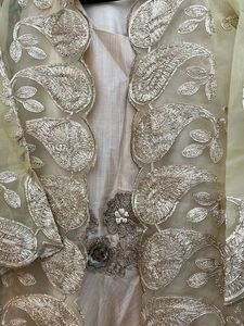 Silk Ethnic Gown with Organza Cape