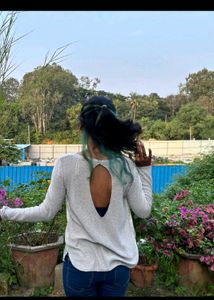 h&m Backless shimmer knit top