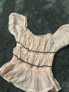 Cute Pink fairy core ruched top