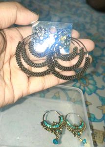 Stylish Oxidised &amp; Golden Earrings Combo