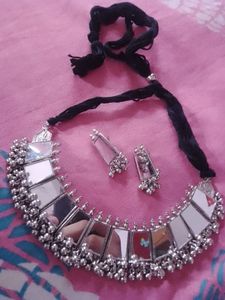 Mirror Work Necklace &amp; Earring Set
