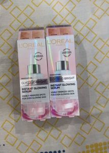 2 L'Oreal Paris Glycolic-Bright Serum get freebies