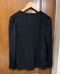 Mango Black V-Neck Blouse