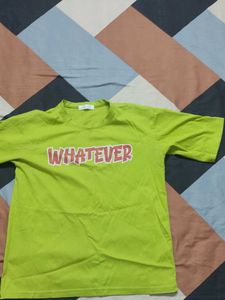 Lime Green "Whatever" Graphic T-Shirt