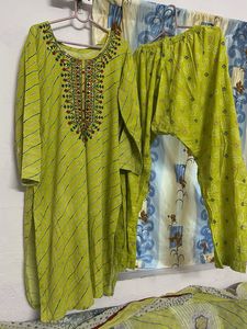 Lime Green Kurta Set with Dupatta