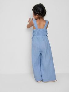Chic Blue Smocked Jumpsuit