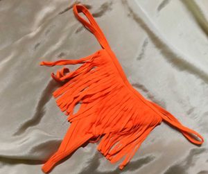 Orange Fringe Bikini panty