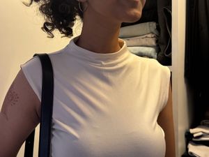 H&amp;M Chic Ruched Mock Neck Top