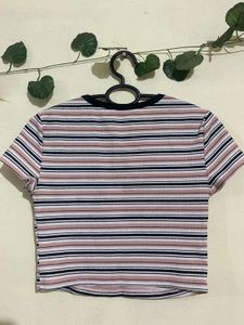 SHEIN Striped Cropped T-Shirt