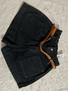 Black Denim Shorts