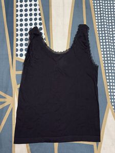 Black Lace Trim Camisole Top