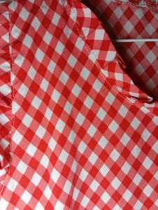 Red Gingham Sleeveless Top