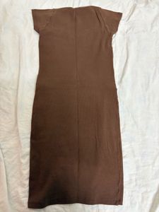 Chic Brown Bodycon Midi Dress