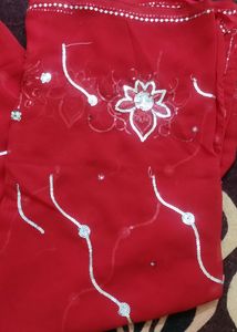 Red Aari Tari Saree