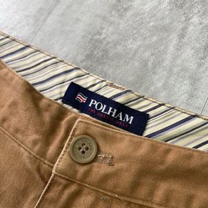 Polham Men's Khaki Pleated Pants