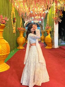 lehenga silver color