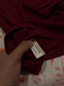 Burgundy Turtleneck Top