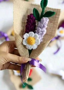 Crochet Flower Bouquet And Bag Combo