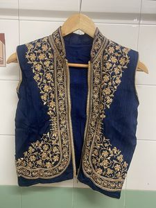 Embroidered Blue Nehru Jacket