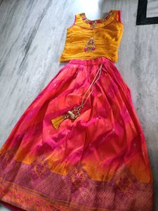 Beautiful Yellow &amp; Pink Lehenga Choli
