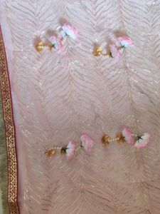 Beautiful Pink Dupatta with Embellishments