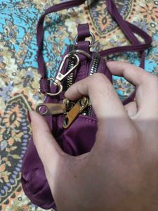 Purple Quilted Crossbody Bag